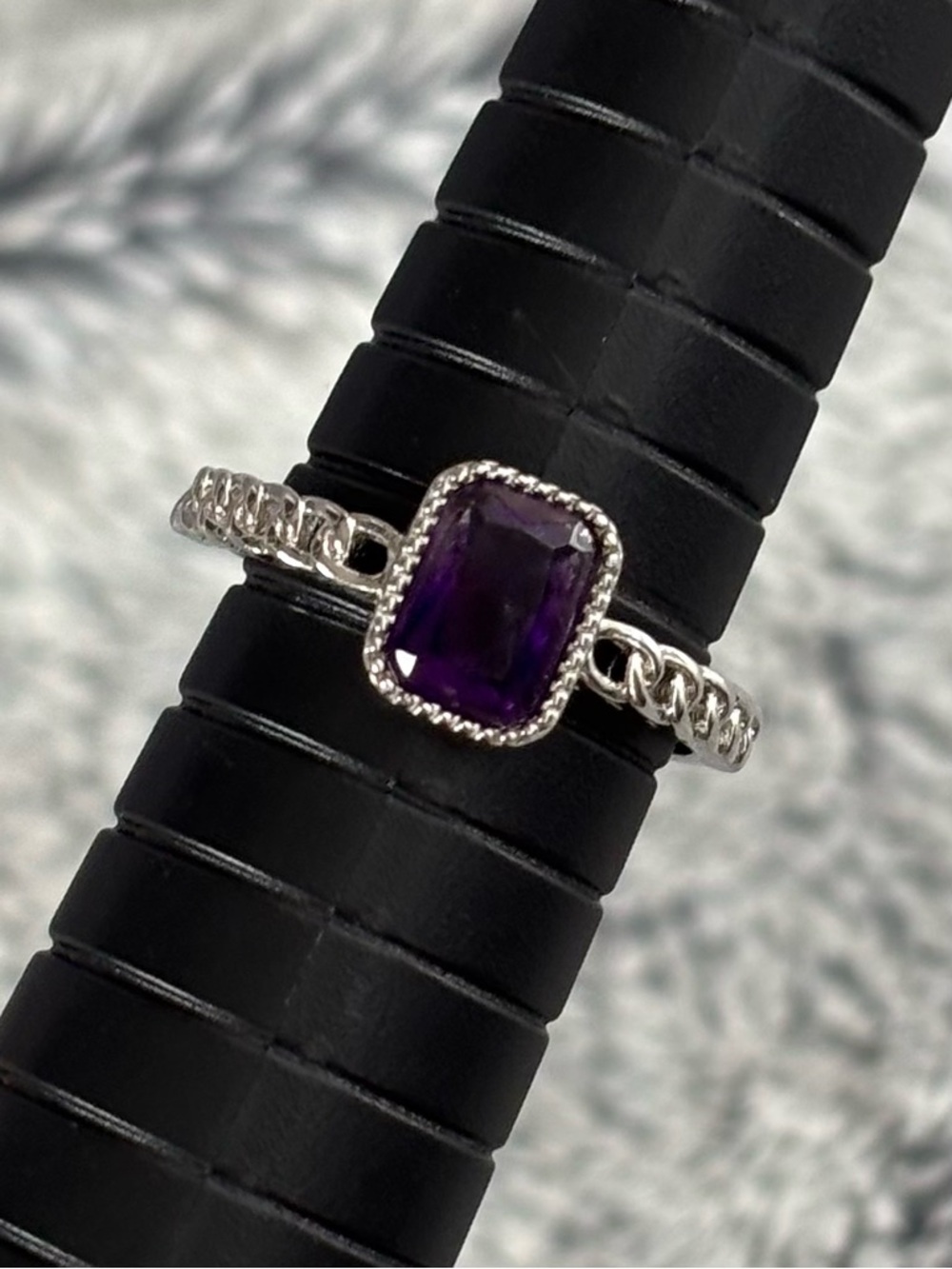 Amethyst set of 4 silver plated rings - Picture 7 of 9